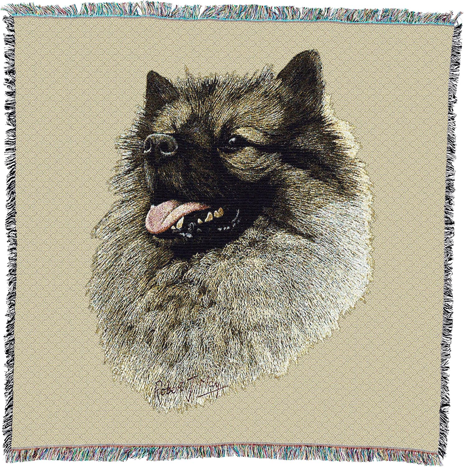 Keeshond Dog Woven Blanket