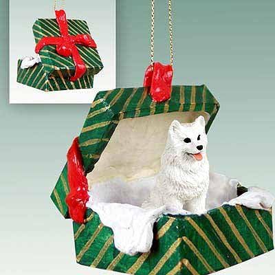 American Eskimo Dog Gift Box Christmas Ornament