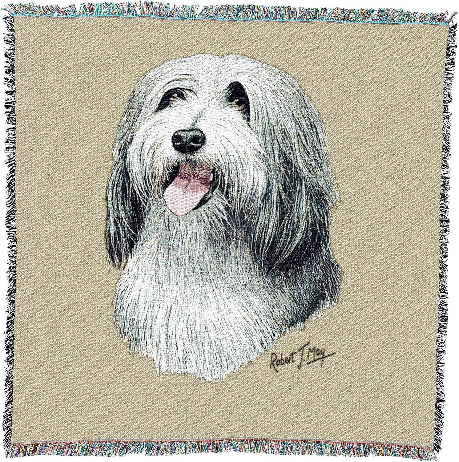 Pure Country Weavers Bearded Collie Lap Square Blanket