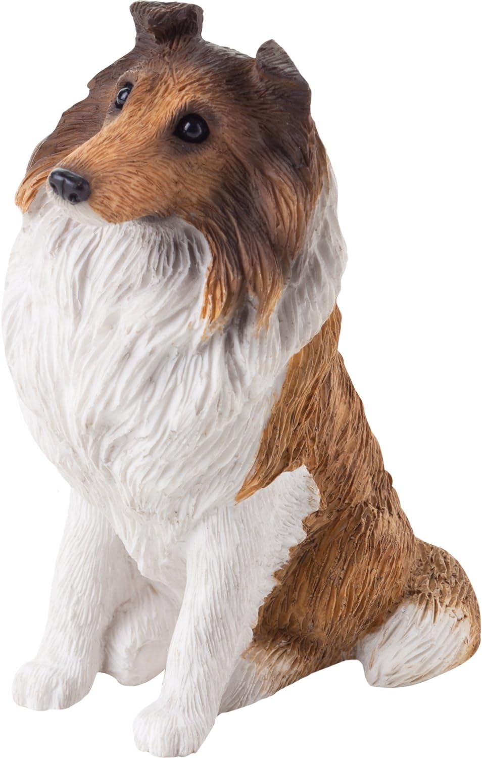 Sitting Sable and White Collie Figurine