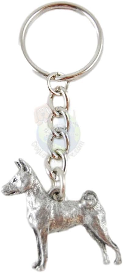 Basenji Dog Fine Pewter Keychain