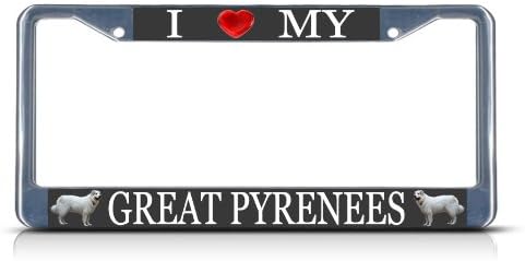 I Love My Great Pyrenees License Plate Frame