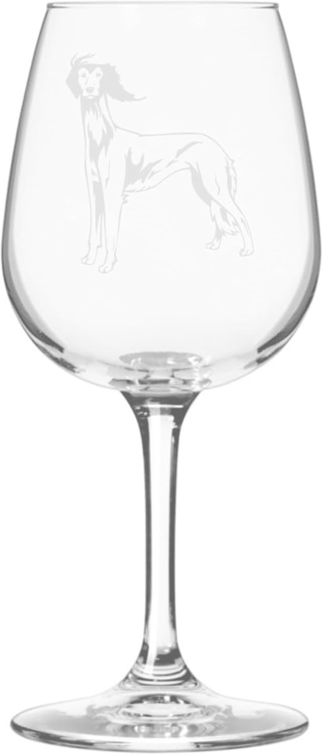 Saluki Dog Wine Glass