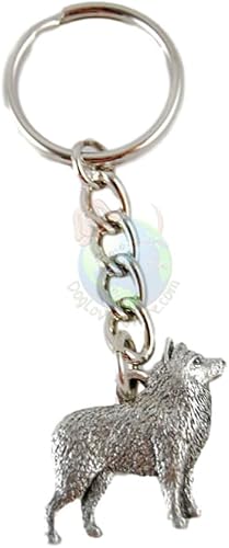 Pewter Schipperke Dog Keychain
