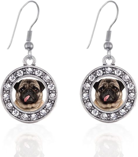 Pug Dog Dangling Earrings