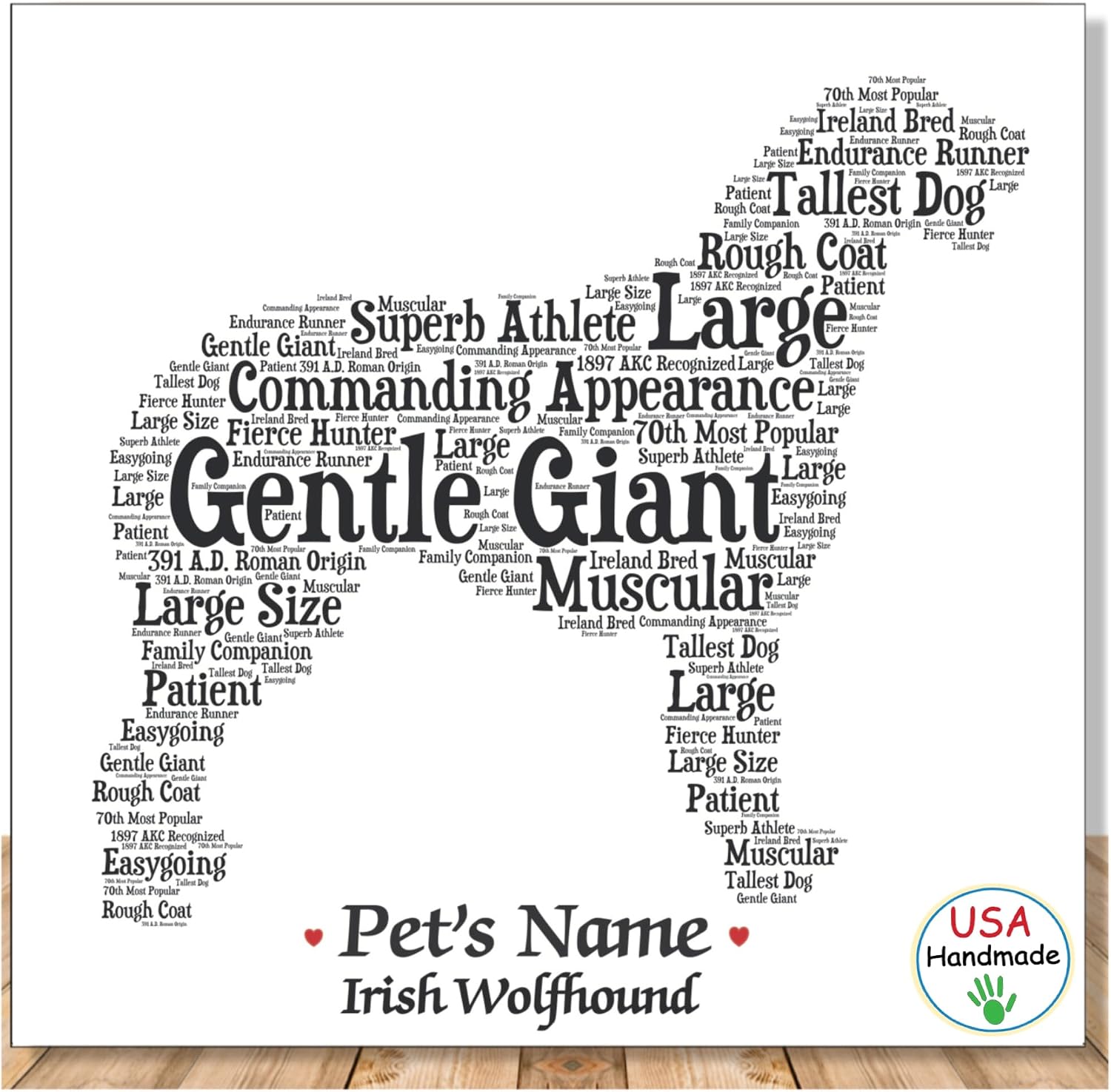 Irish Wolfhound Dog Word Art
