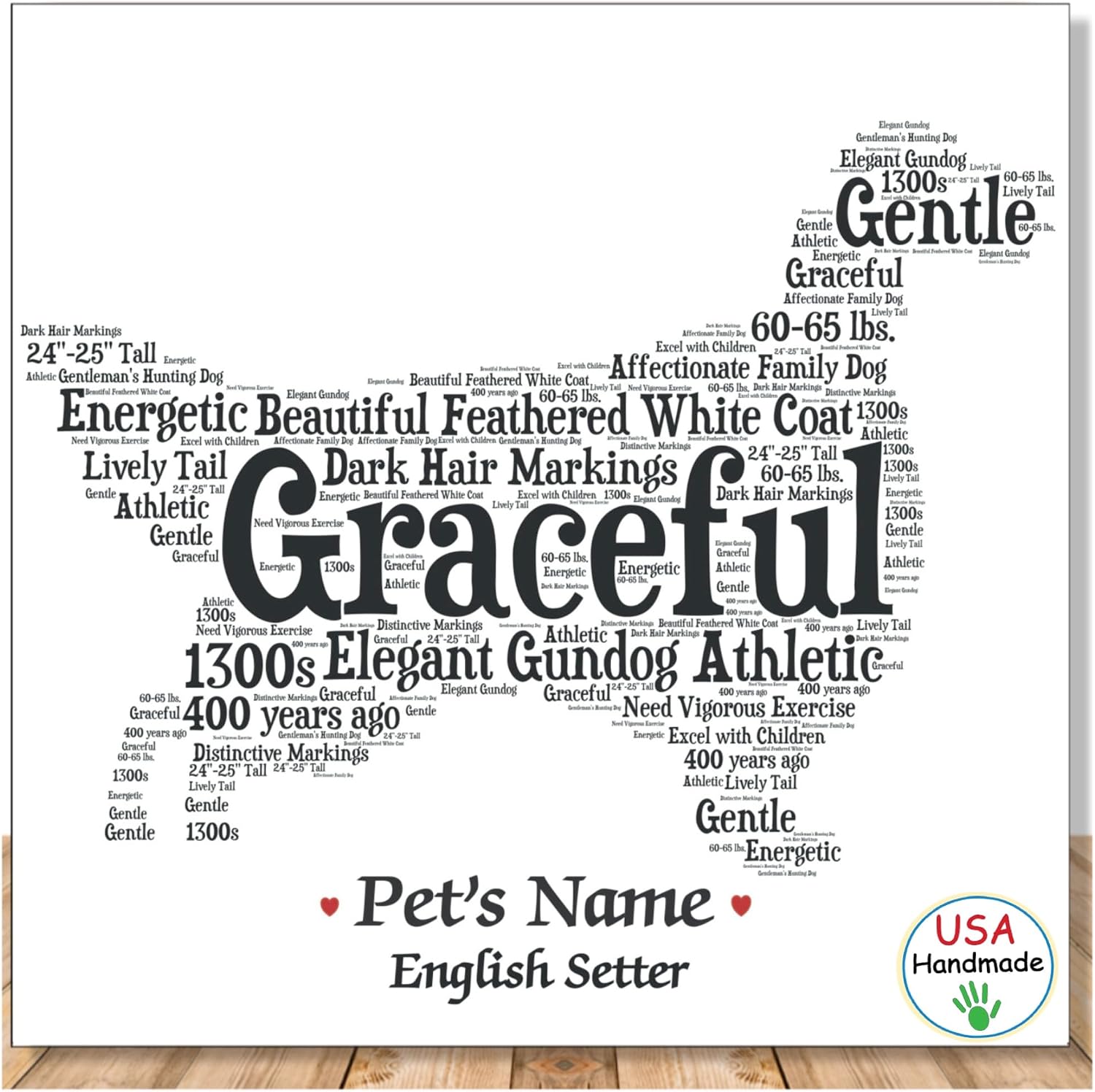 English Setter Dog Word Art