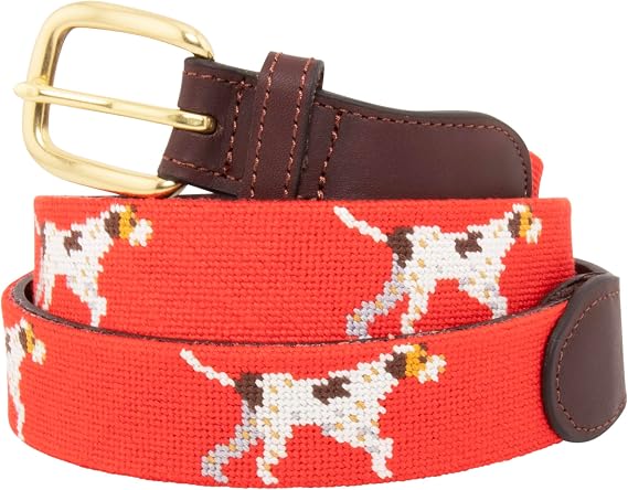 Needlepoint Pointer Dog Belt