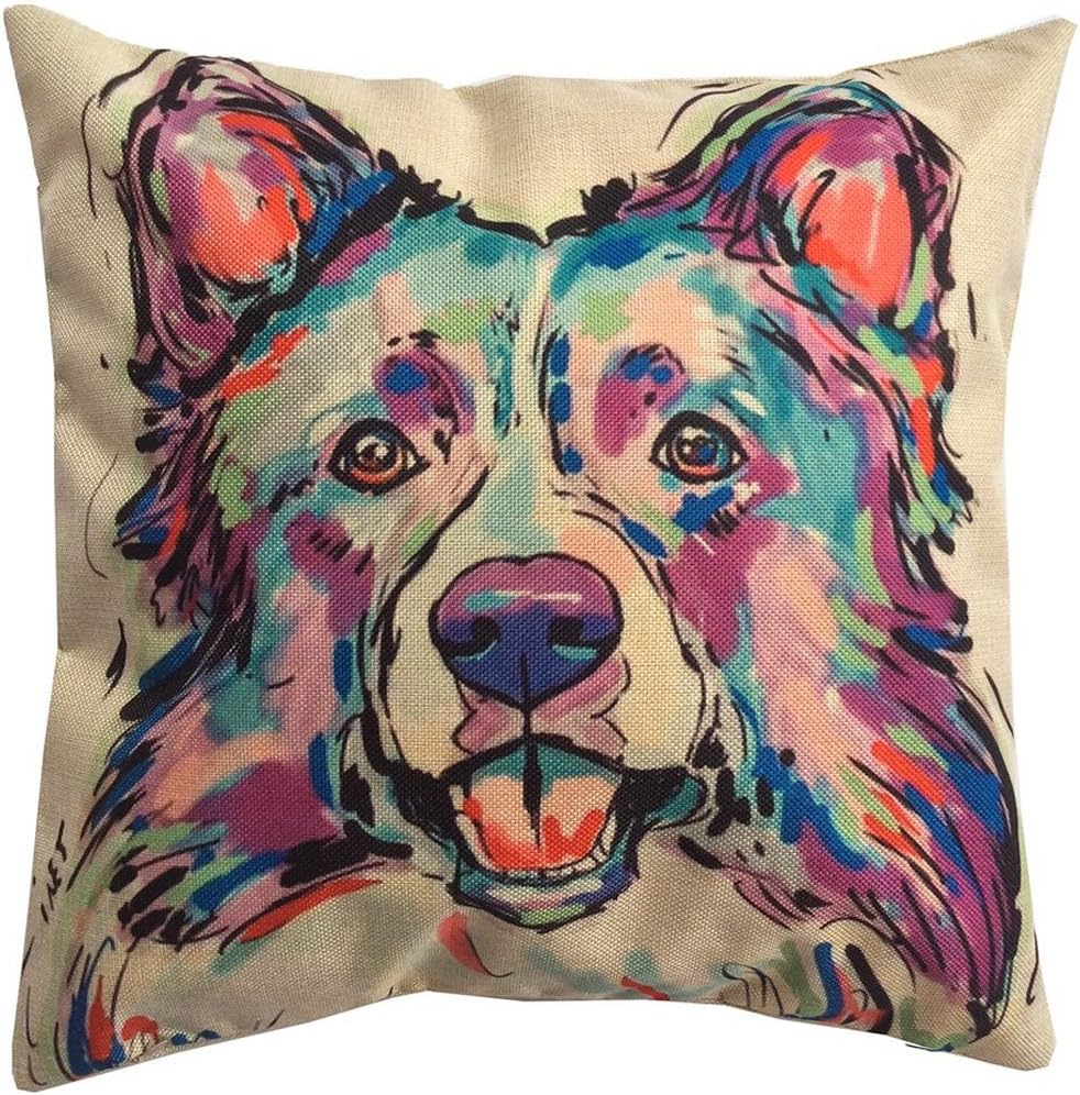 Border Collie Linen Pillow
