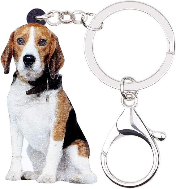 Acrylic Cute Beagle Dog Keychain