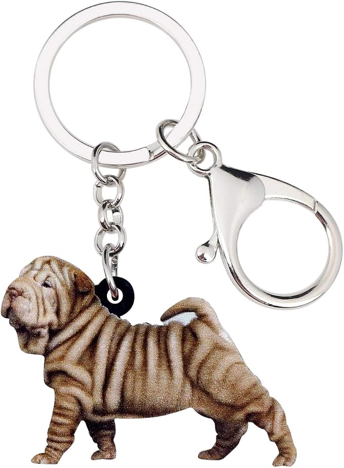 Shar Pei Dog Keychain