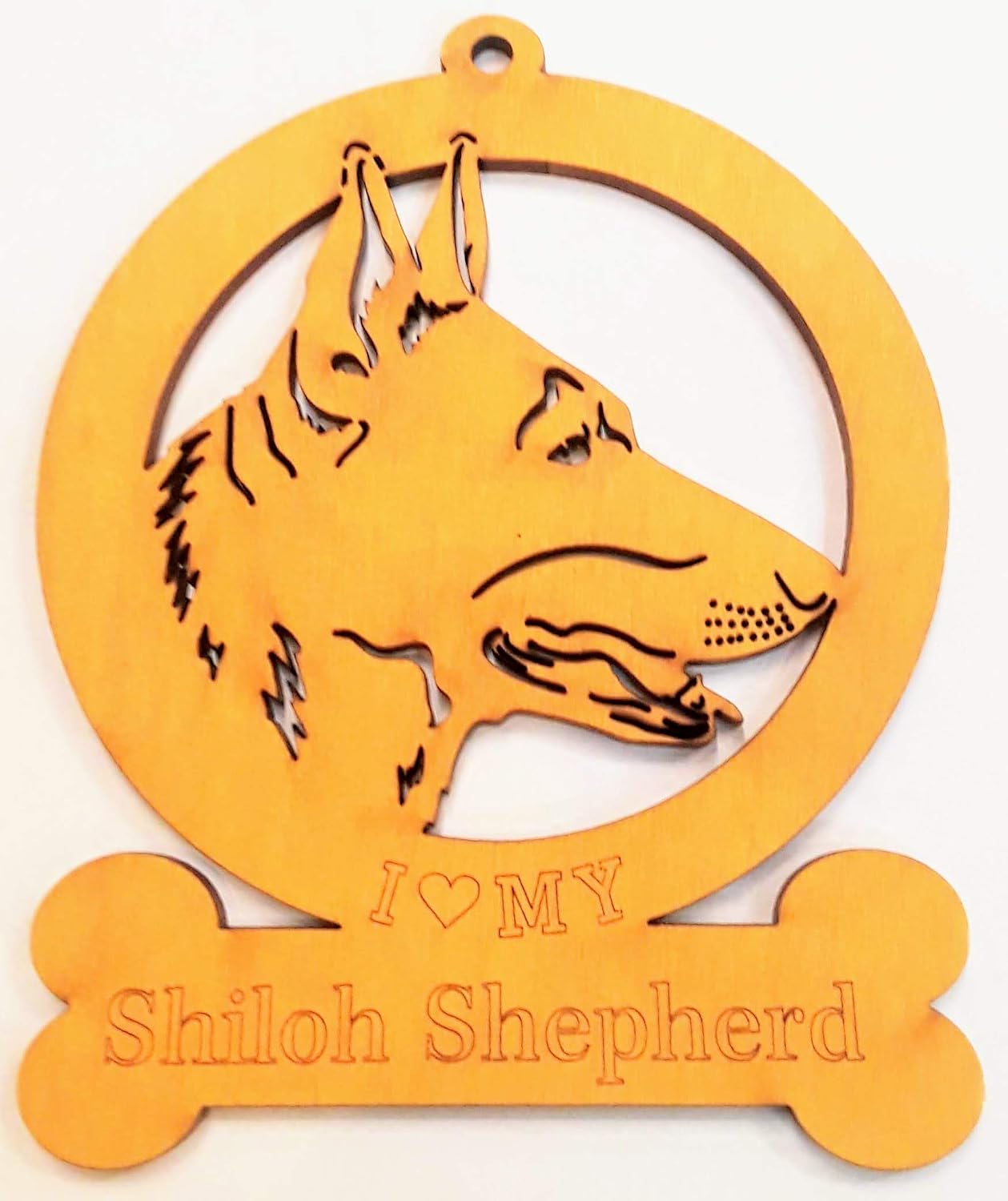 Wooden Shiloh Shepherd Dog Ornament
