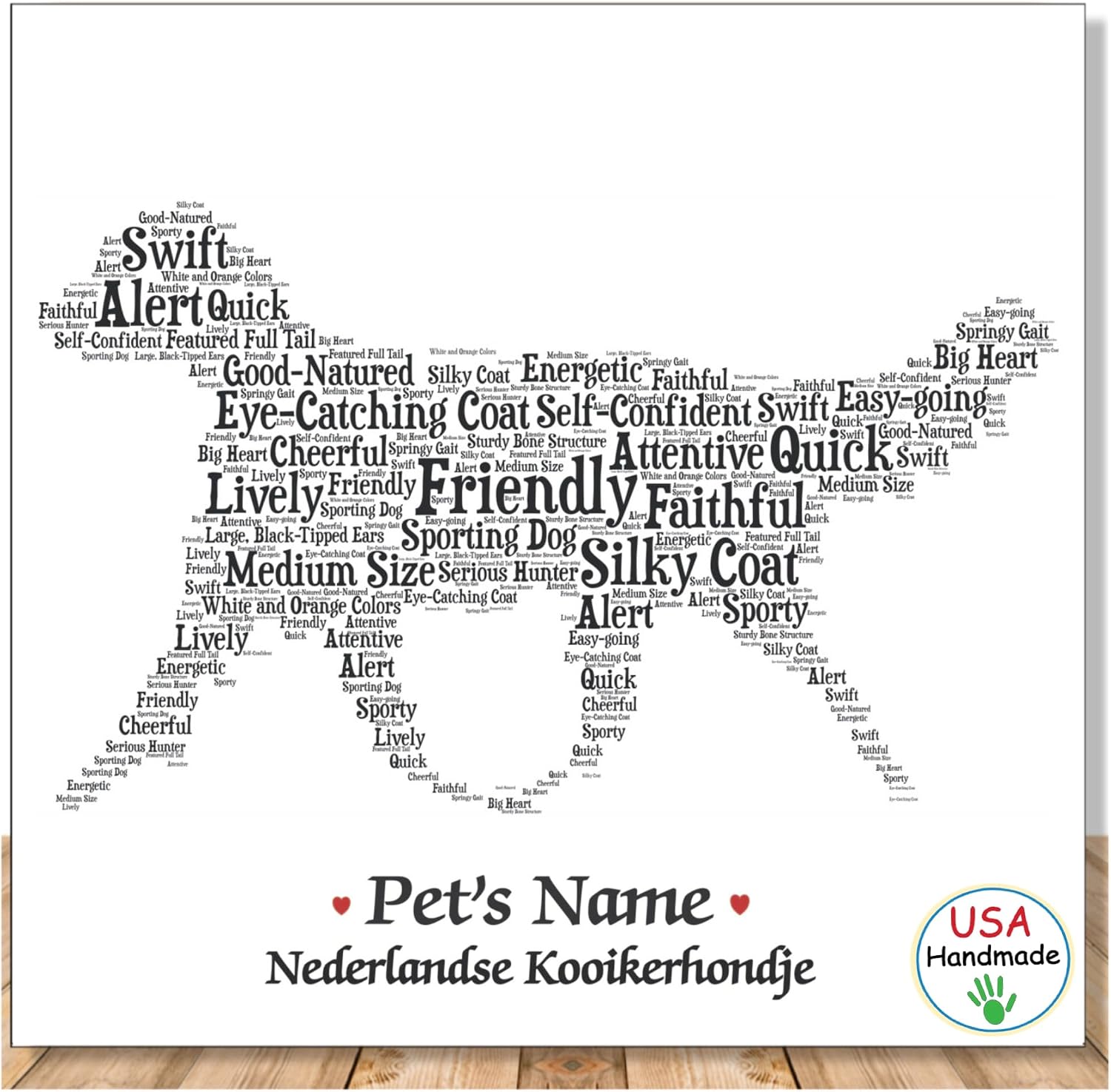 Nederlandse Kooikerhondje Dog Word Art