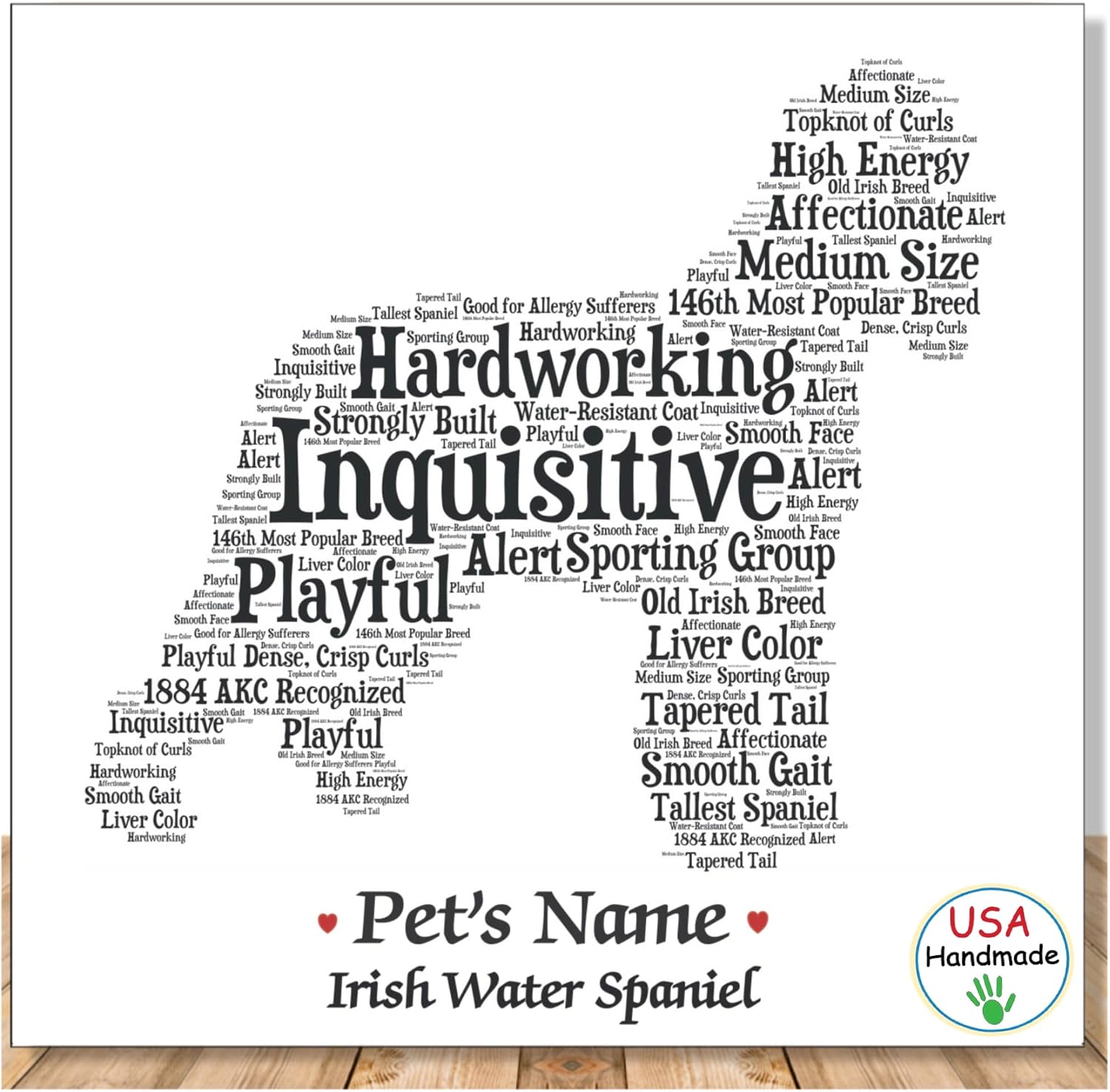 Irish Water Spaniel Word Art