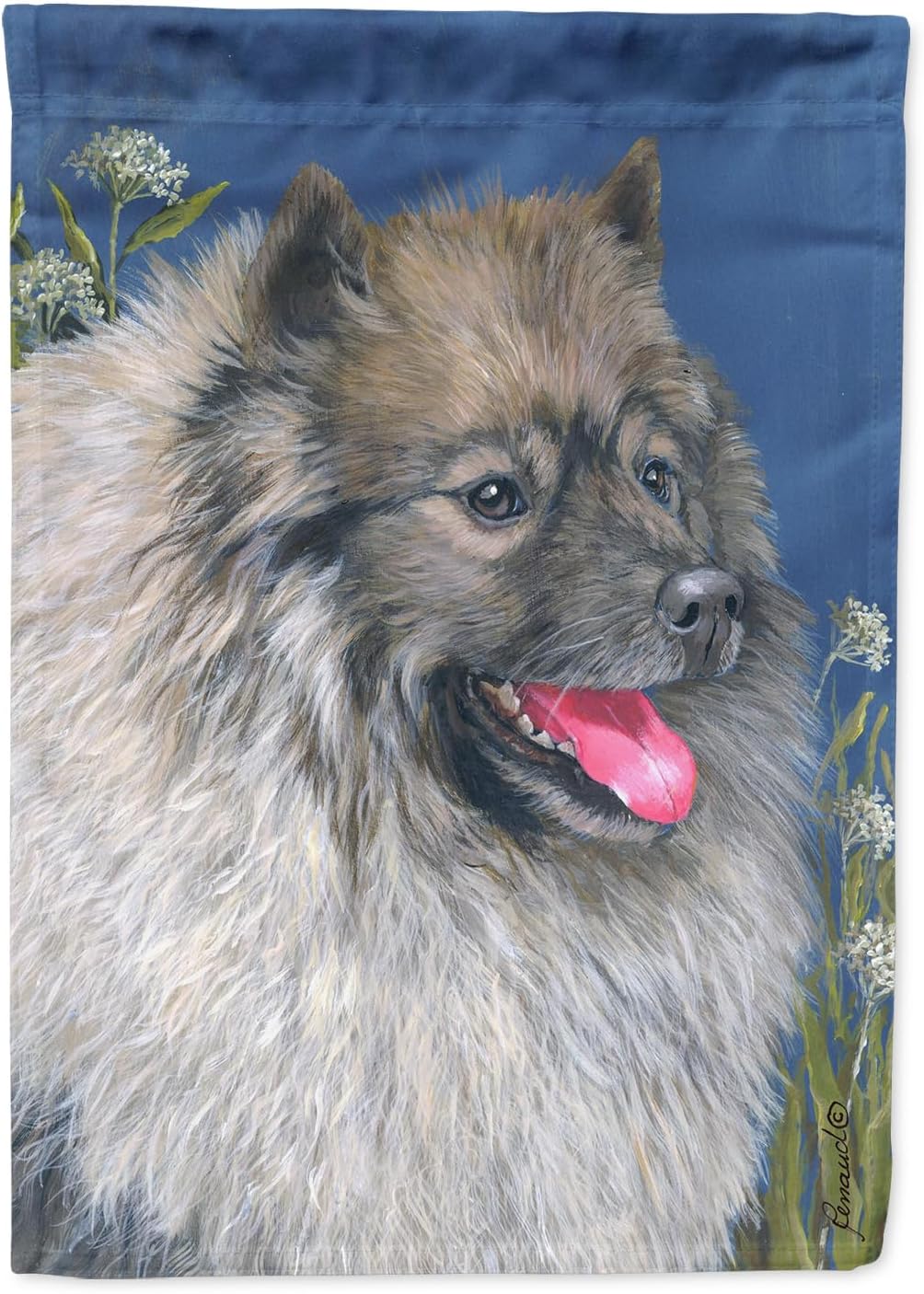 Keeshond Dog Garden Flag