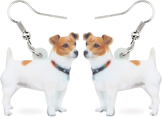 Jack Russell Terrier Dog Dangling Earrings
