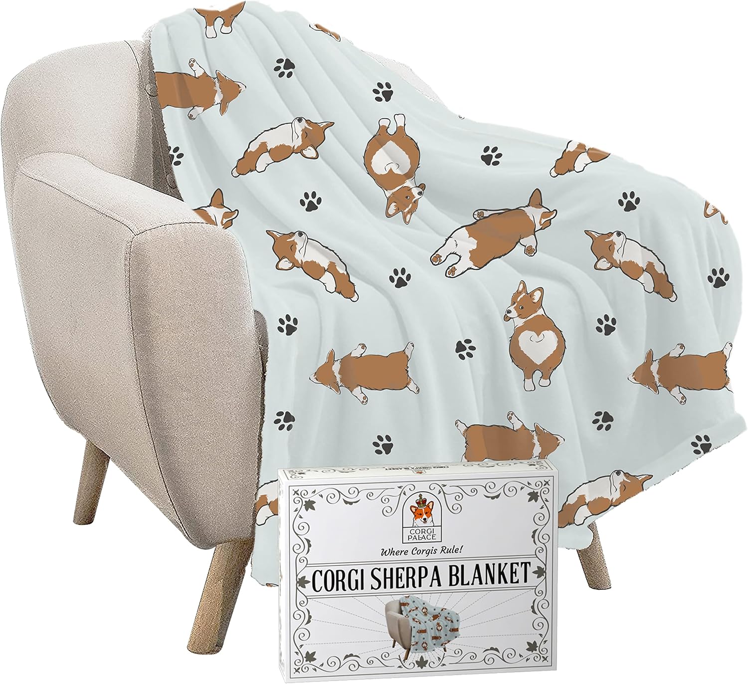 Corgi Sherpa Blanket