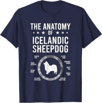 Anatomy of an Icelandic Sheepdog T-Shirt