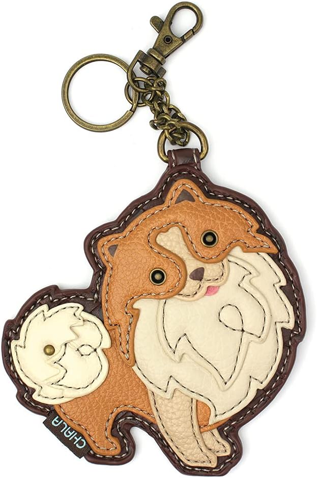 Leather Pomeranian Zipper Pull