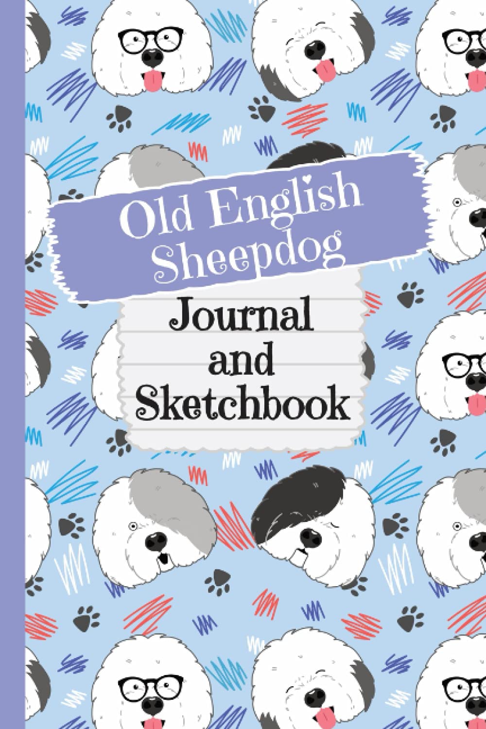 Old English Sheepdog Journal and Sketchbook