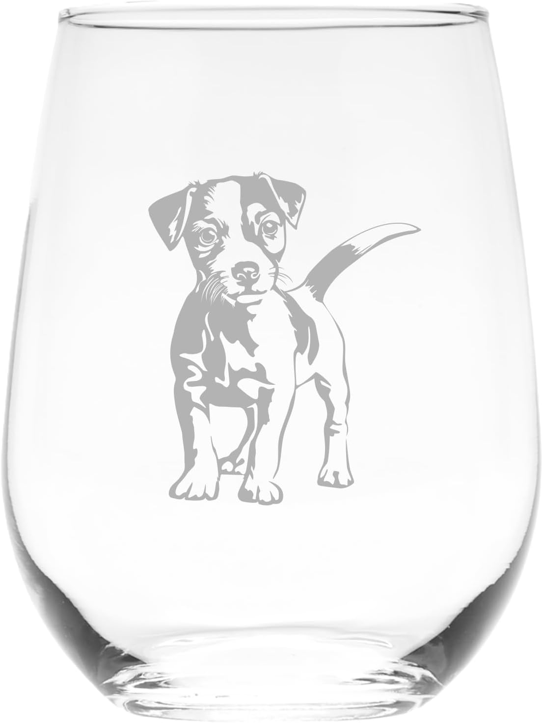 Jack Russell Terrier Stemless Wine Glass