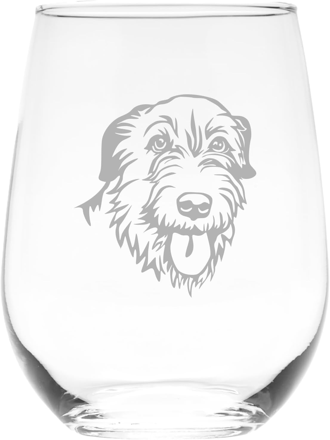 Irish Wolfhound Dog Stemless Wine Glass