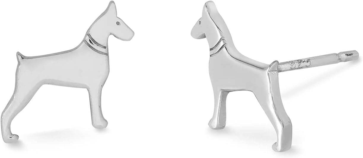 Doberman Pinscher Dog Stud Earrings