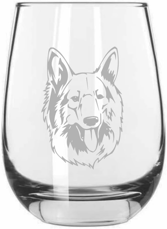 Shiloh Shepherd Dog Wine Glass