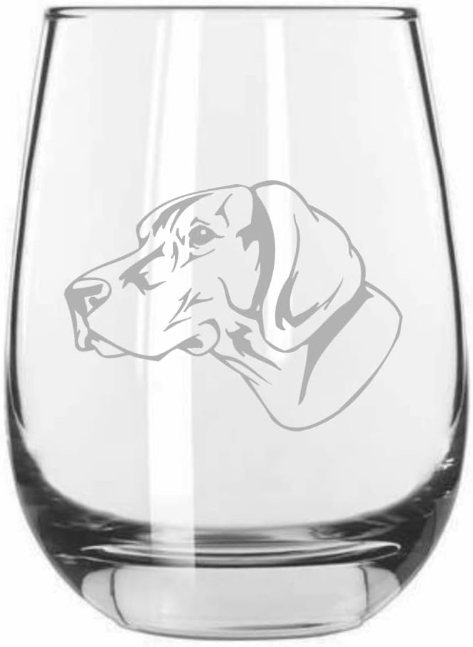 Pointer Dog Stemless Wine Glass