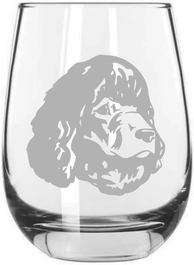 Irish Water Spaniel Stemless Wine Glass
