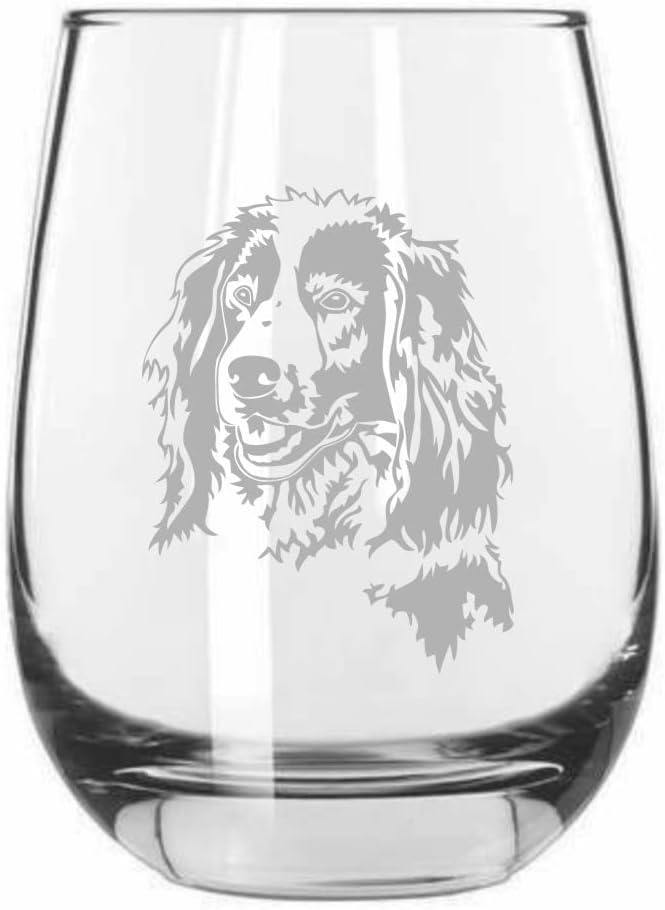 Springer Spaniel Dog Stemless Wine Glass