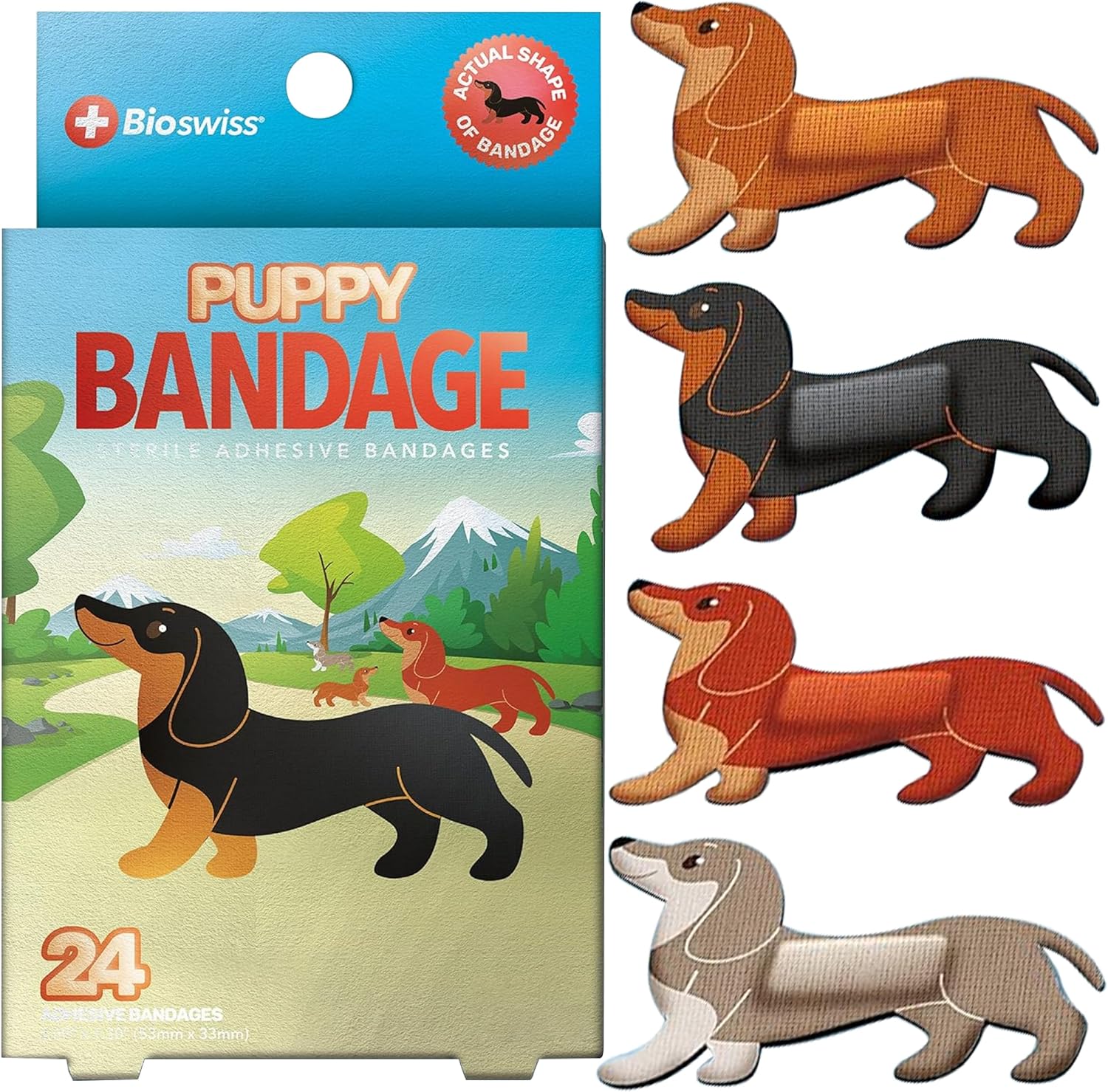 Dashchund Dog Adhesive Bandages