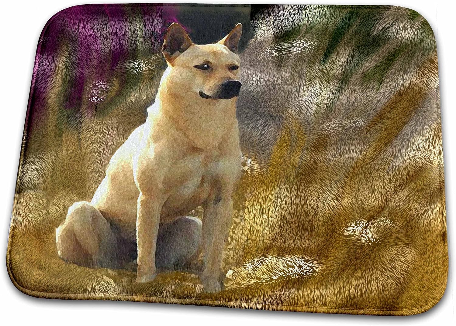 Canaan Dog Dish Drying Mat