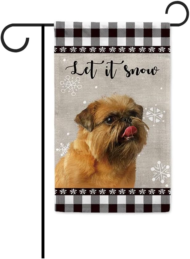 Brussels Griffon Dog Winter Garden Flag