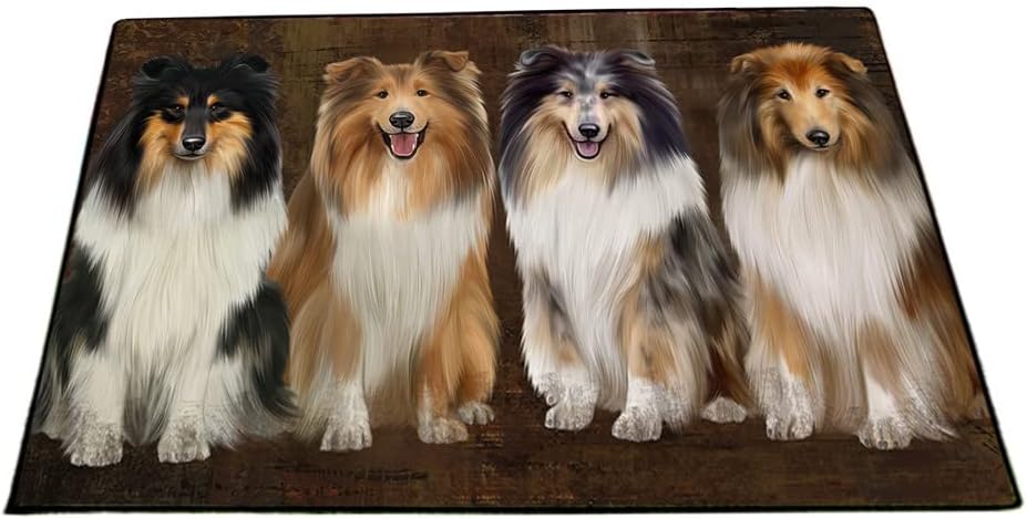 Rough Collie Dog Floor Mat