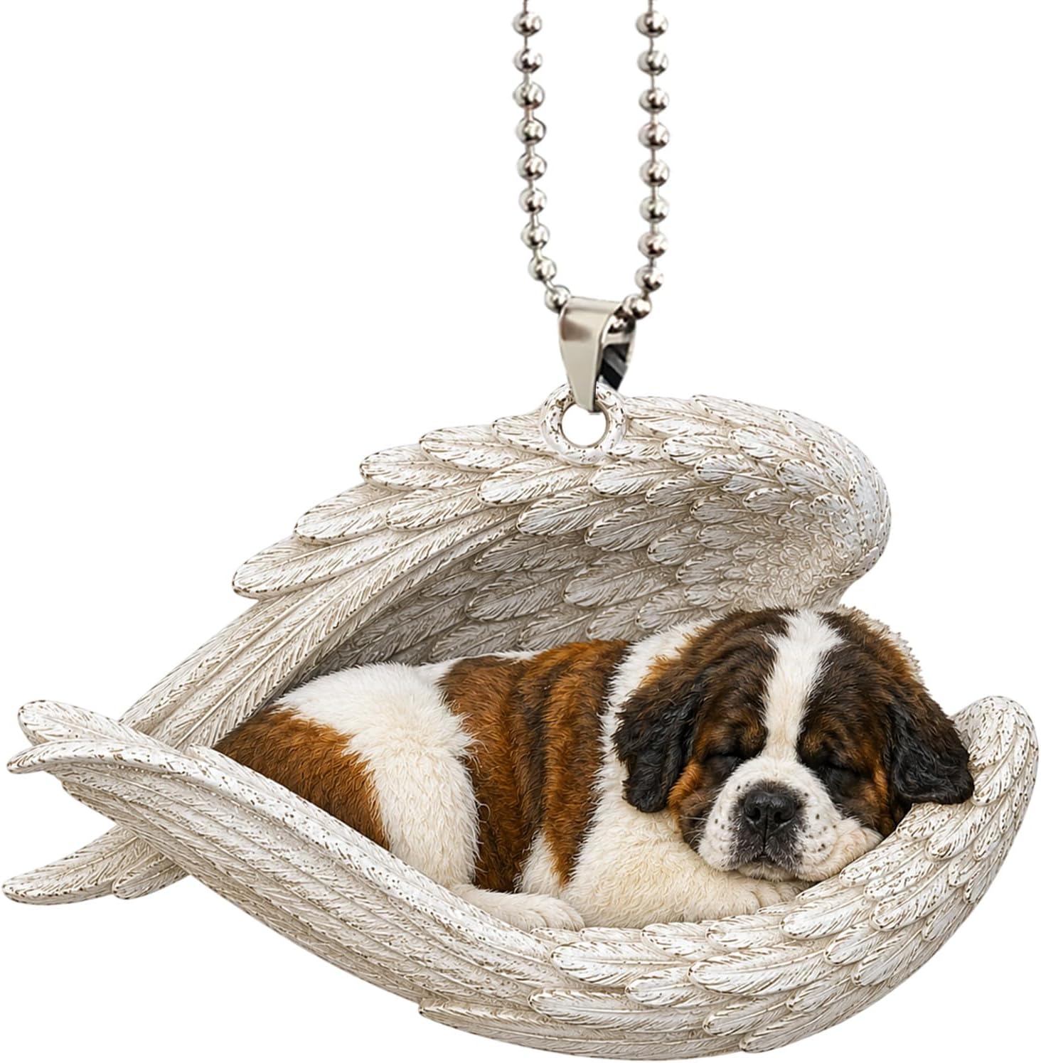 Saint Bernard Angel Wing Dog Ornament