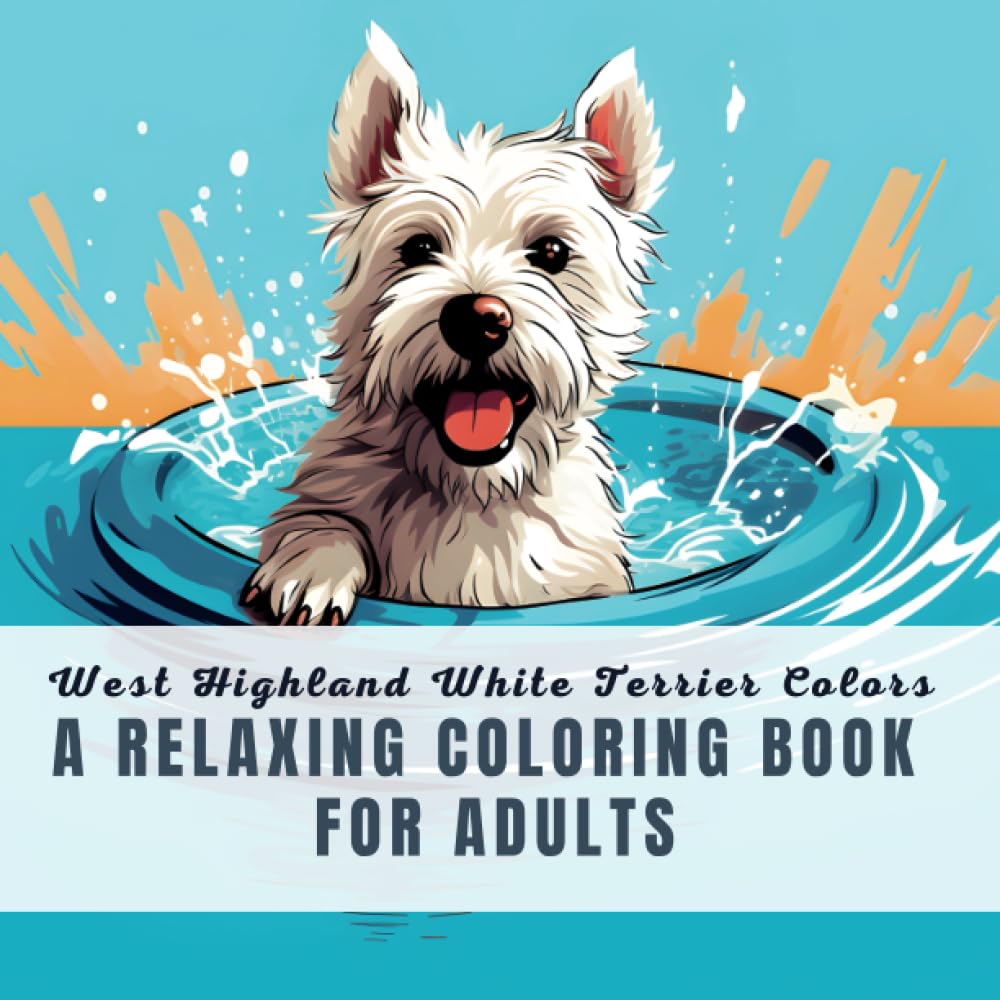 West Highland Terrier Dog Coloring Book for Adults