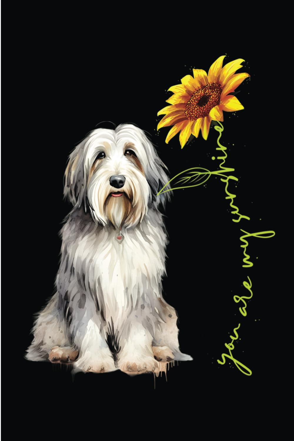 Bearded Collie You Are My Sunshine: Lined Journal Notebook
