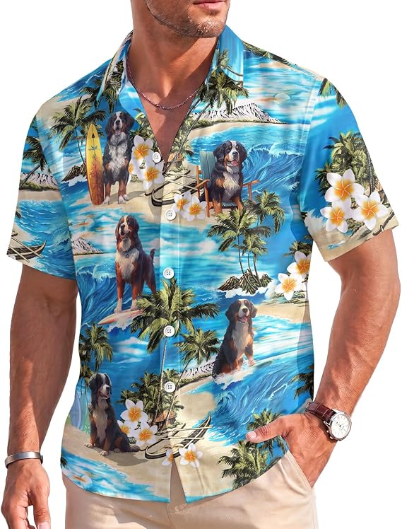 Bernese Mountain Dog Hawaiian Shirt