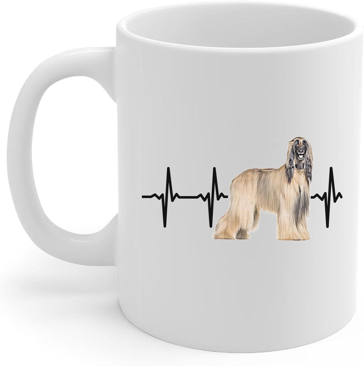 Sable Afghan Hound Heartbeat Lifeline Coffee Mug