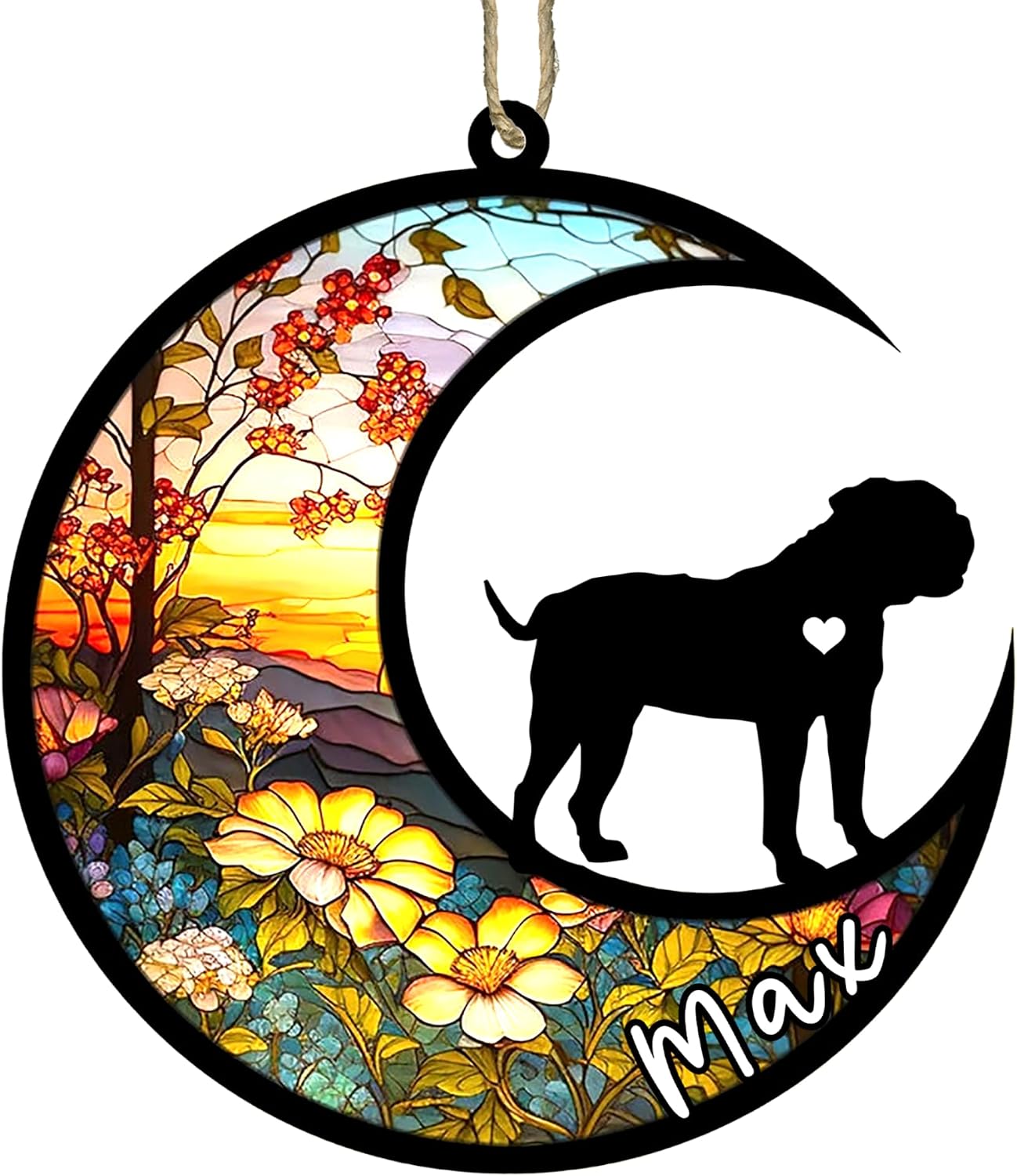 Personalized Dog Memorial, Custom Name American Bulldog Dog Christmas Ornament