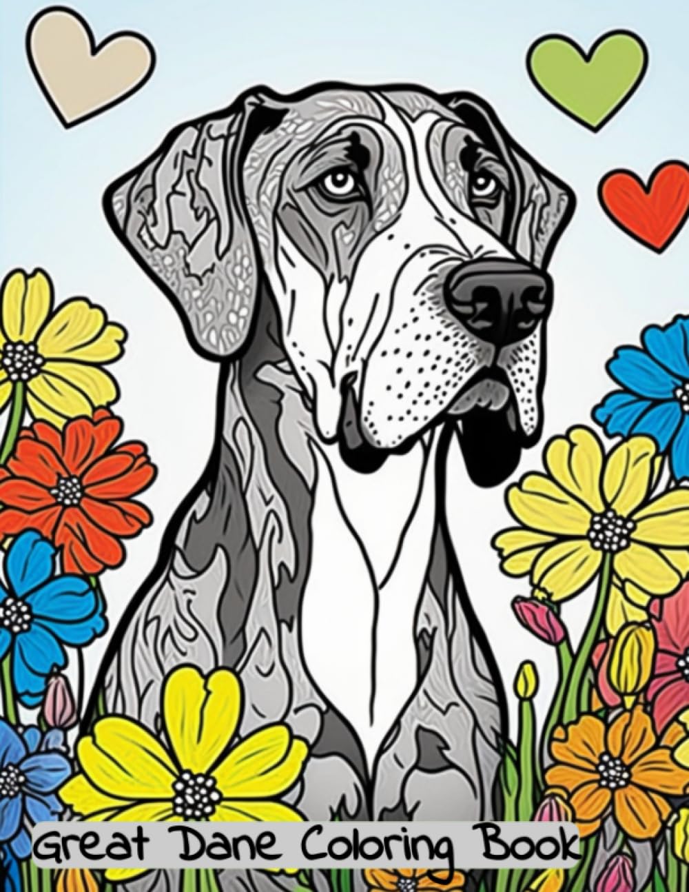 Great Dane Dog Coloring Book
