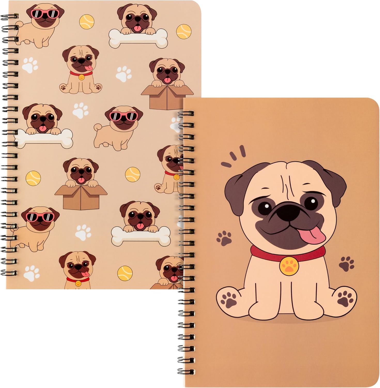 2 Pack Pug Spiral Notebooks