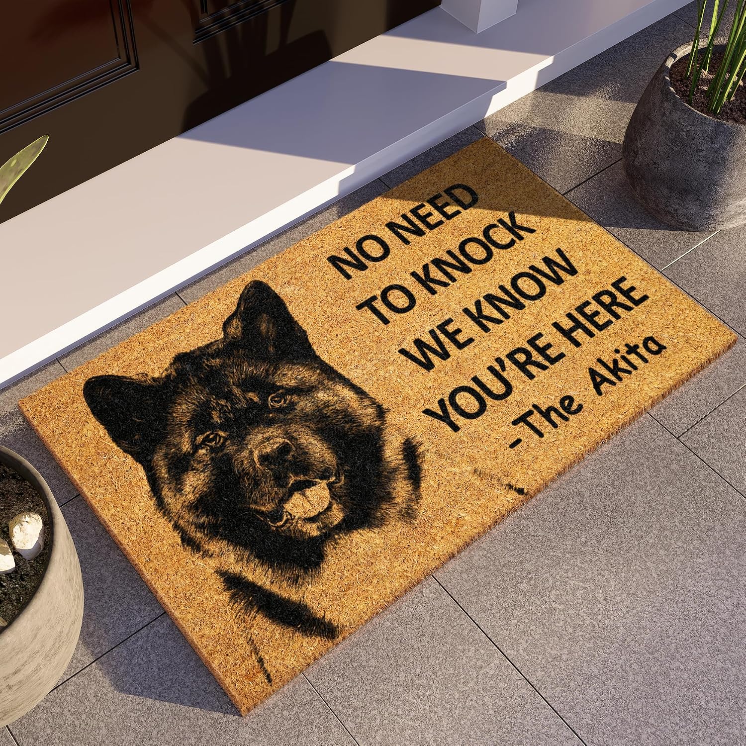 Akitas We Know You are Here Door Mats