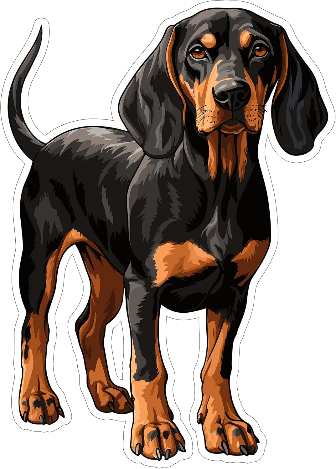 Coonhound Dog Waterproof Sticker