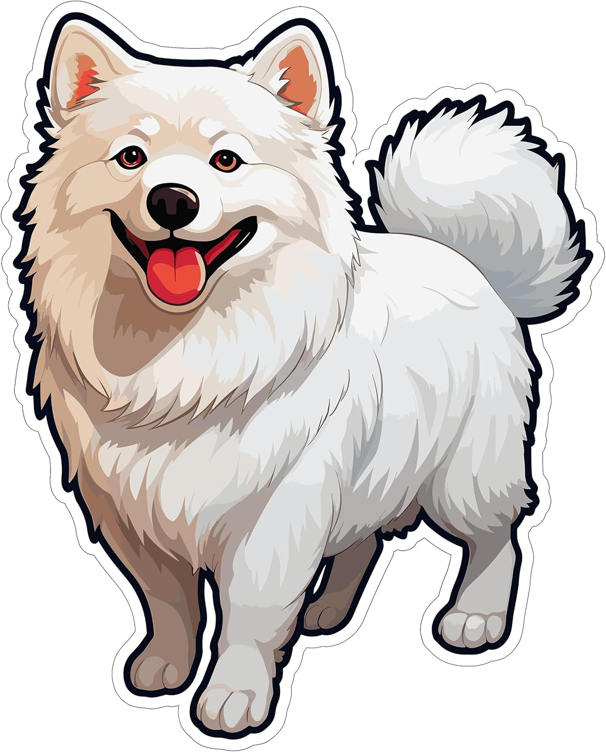 American Eskimo Dog Sticker 4 Inch Waterproof Vinyl Decal