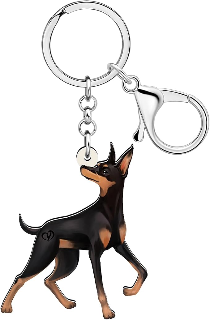 Doberman Pinscher Dog Keychain