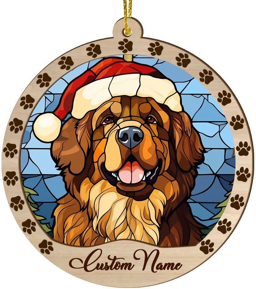 Wooden Tibetan Mastiff Dog Ornament