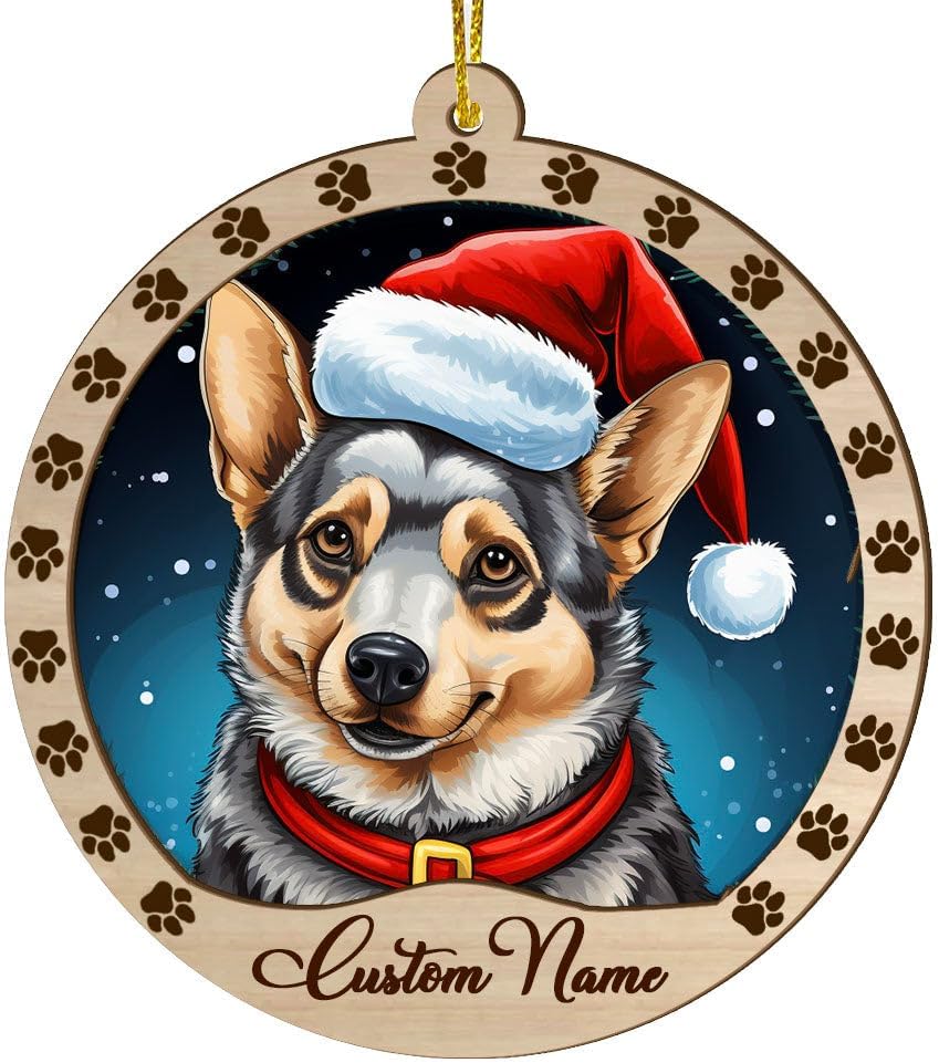 Wooden Sweddish Vallhund Dog Ornament