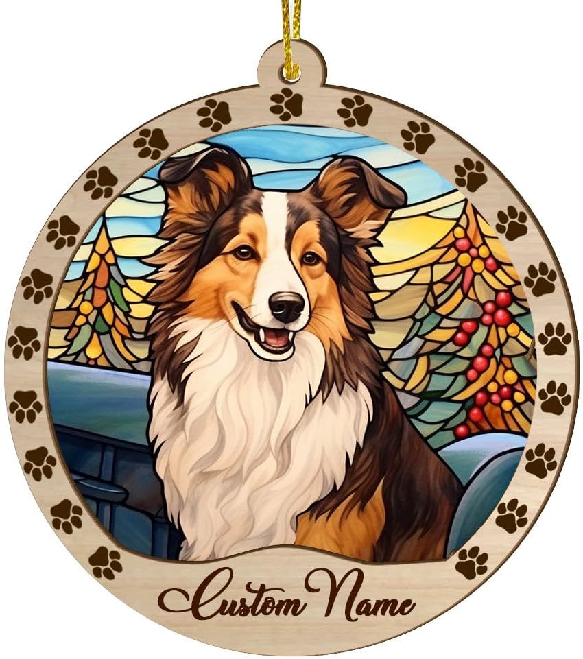 Collie Dog Christmas Ornament